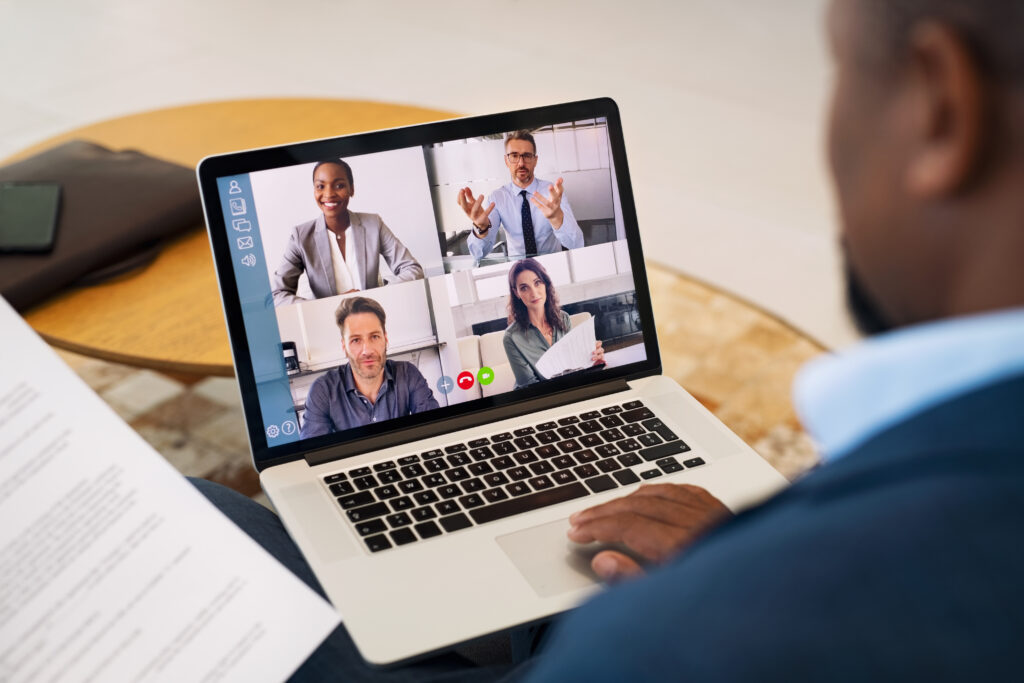 Business people working with video call from remote Video conferencing